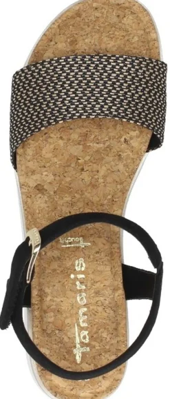 Tamaris Sandalen Plat Zwart New