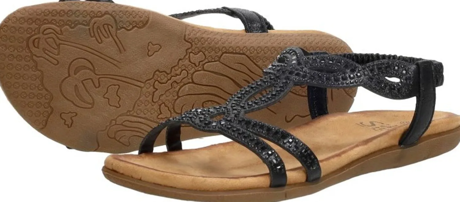Sub55 Sandalen Plat Zwart Online