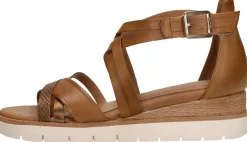 Tamaris Sandalen Plat Cognac New