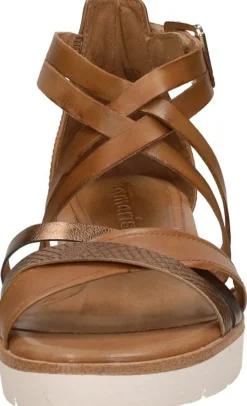 Tamaris Sandalen Plat Cognac New