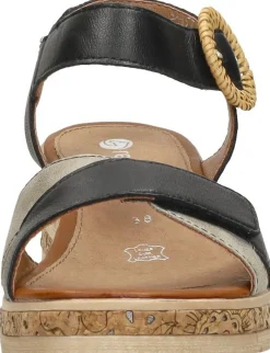 Remonte Sandalen Plat Zwart Hot