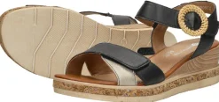 Remonte Sandalen Plat Zwart Hot