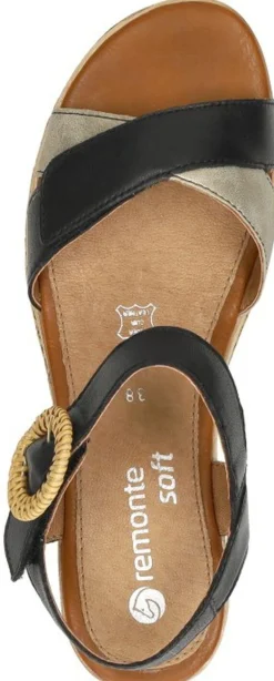 Remonte Sandalen Plat Zwart Hot