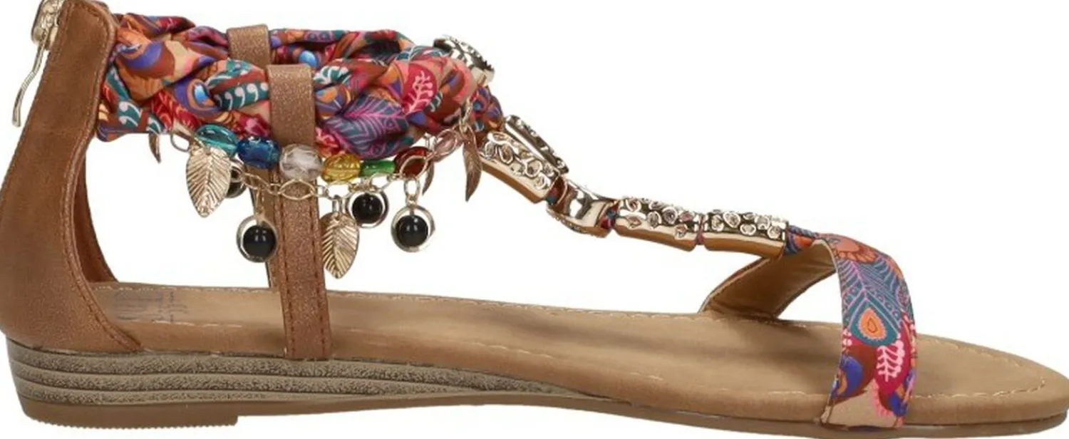 Sub55 Sandalen Plat Cognac Sale