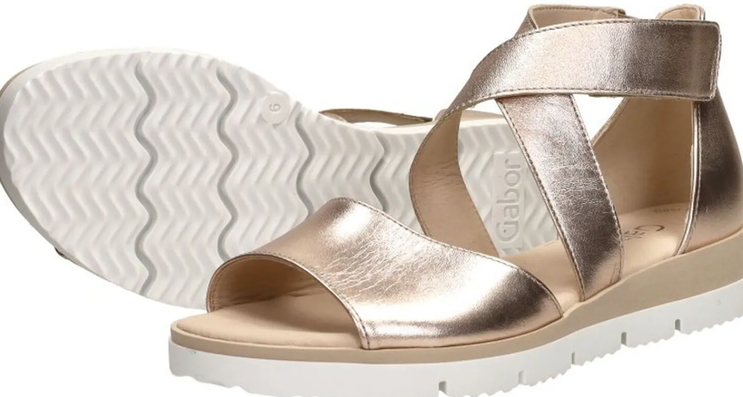 Gabor Sandalen Plat Goudkleur Clearance