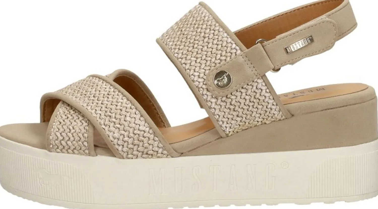 Mustang Sandalen Plat Beige Sale