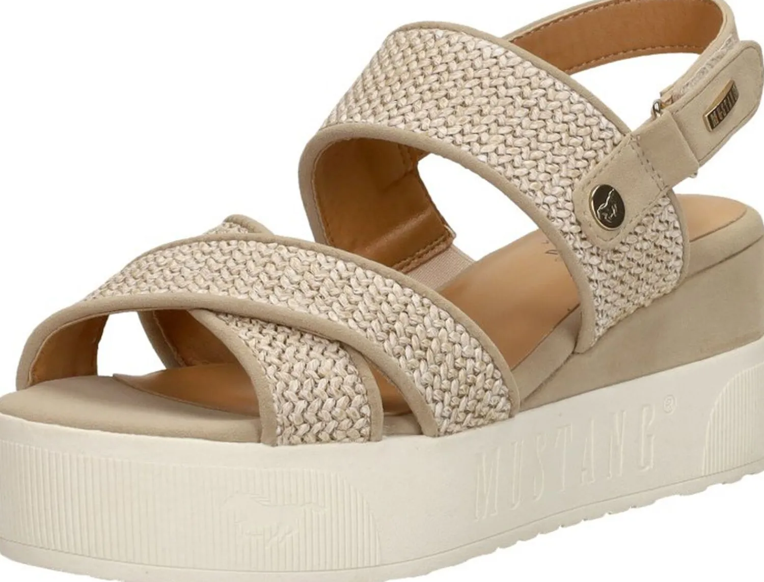 Mustang Sandalen Plat Beige Sale