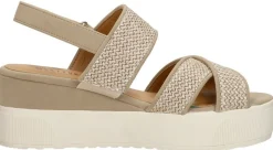 Mustang Sandalen Plat Beige Sale