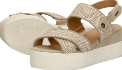Mustang Sandalen Plat Beige Sale