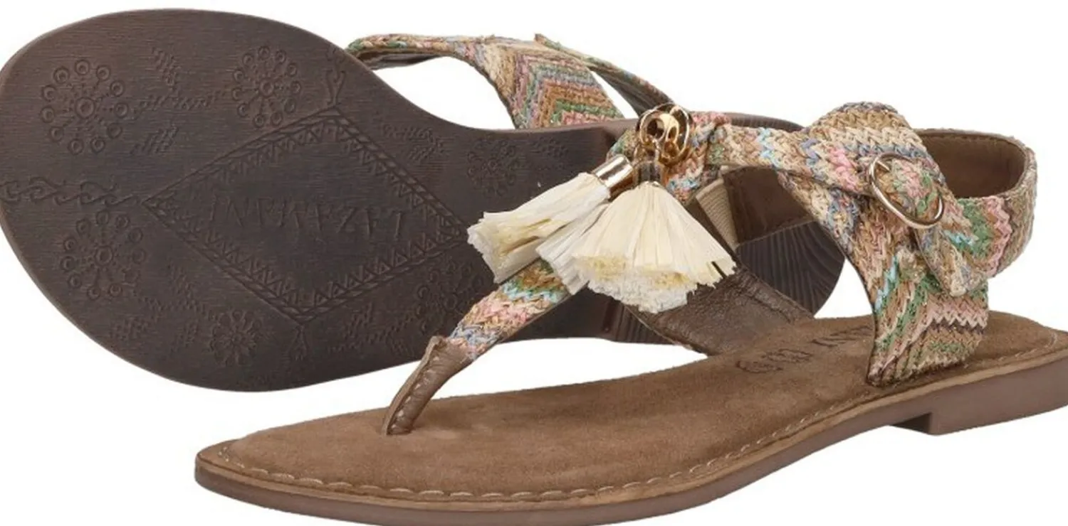 Lazamani Sandalen Plat Beige Discount