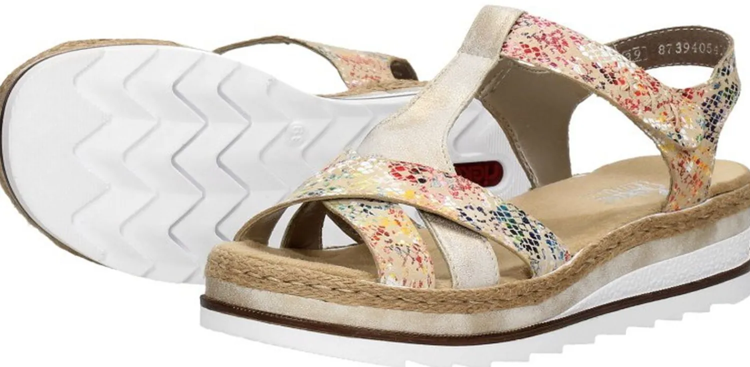 Rieker Sandalen Plat Beige Online