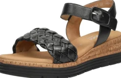Gabor Sandalen Plat Zwart Sale