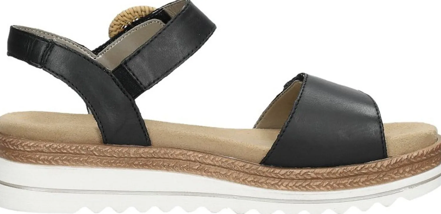 Remonte Sandalen Plat Zwart Best