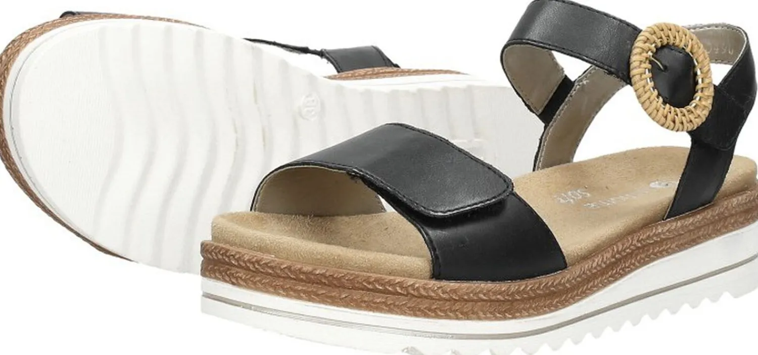 Remonte Sandalen Plat Zwart Best