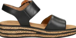 Gabor Sandalen Plat Zwart Outlet