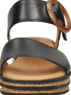 Gabor Sandalen Plat Zwart Outlet
