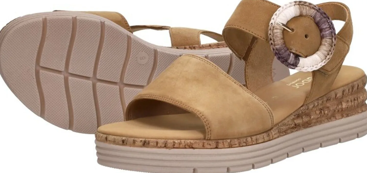Gabor Sandalen Plat Cognac Clearance