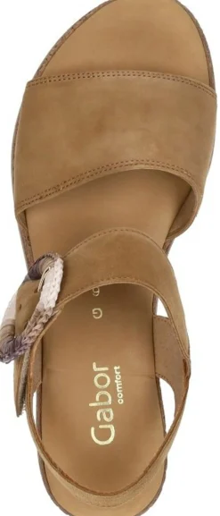 Gabor Sandalen Plat Cognac Clearance