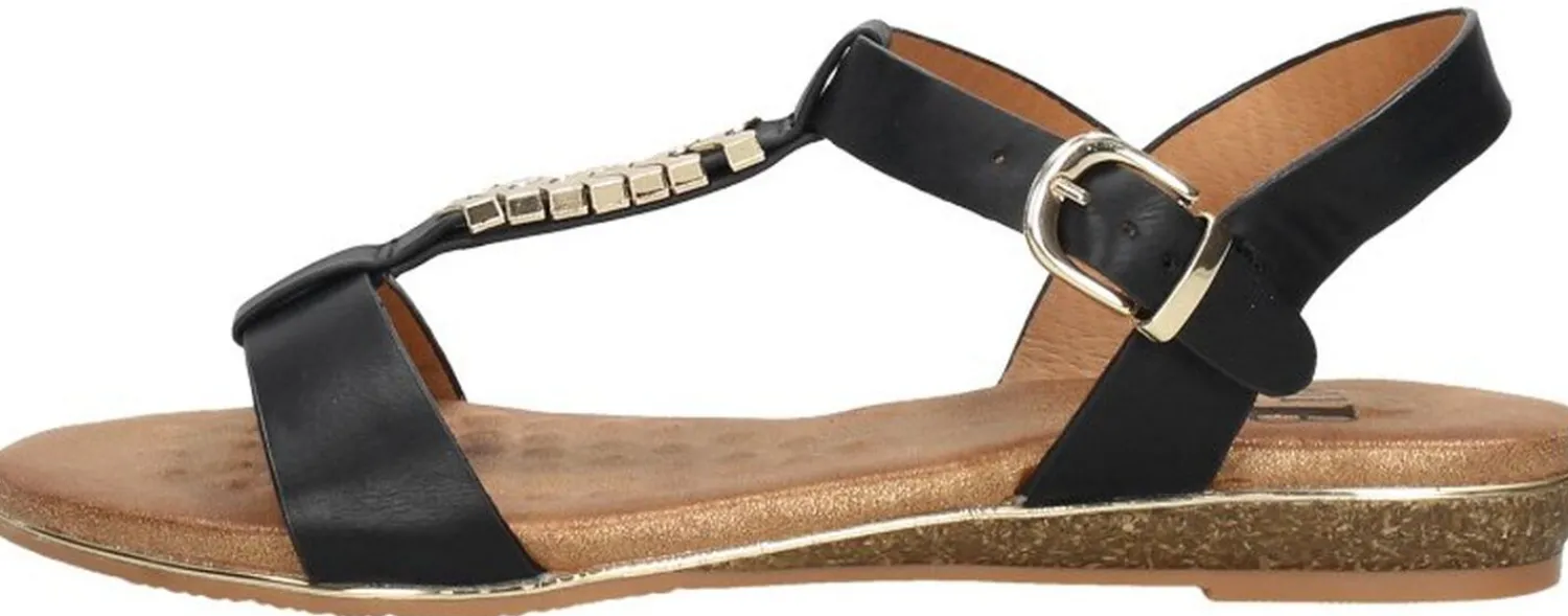 Sub55 Sandalen Plat Zwart Discount