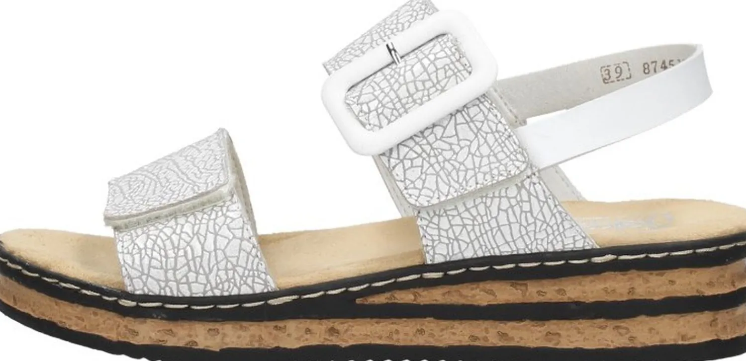 Rieker Sandalen Plat Wit Hot