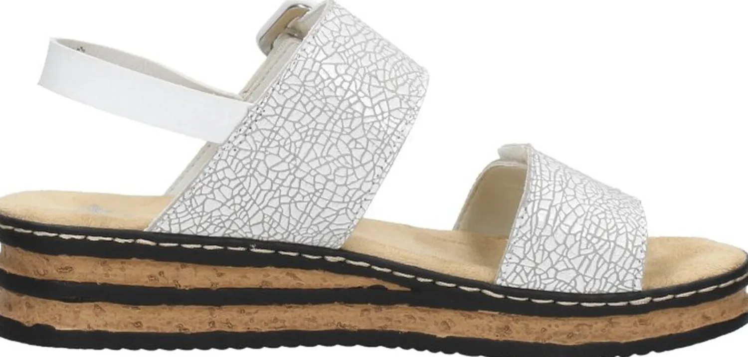 Rieker Sandalen Plat Wit Hot