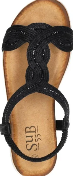 Sub55 Sandalen Plat Zwart Online