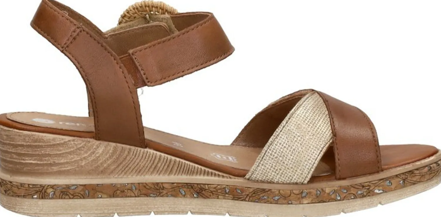 Remonte Sandalen Plat Cognac New