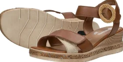 Remonte Sandalen Plat Cognac New