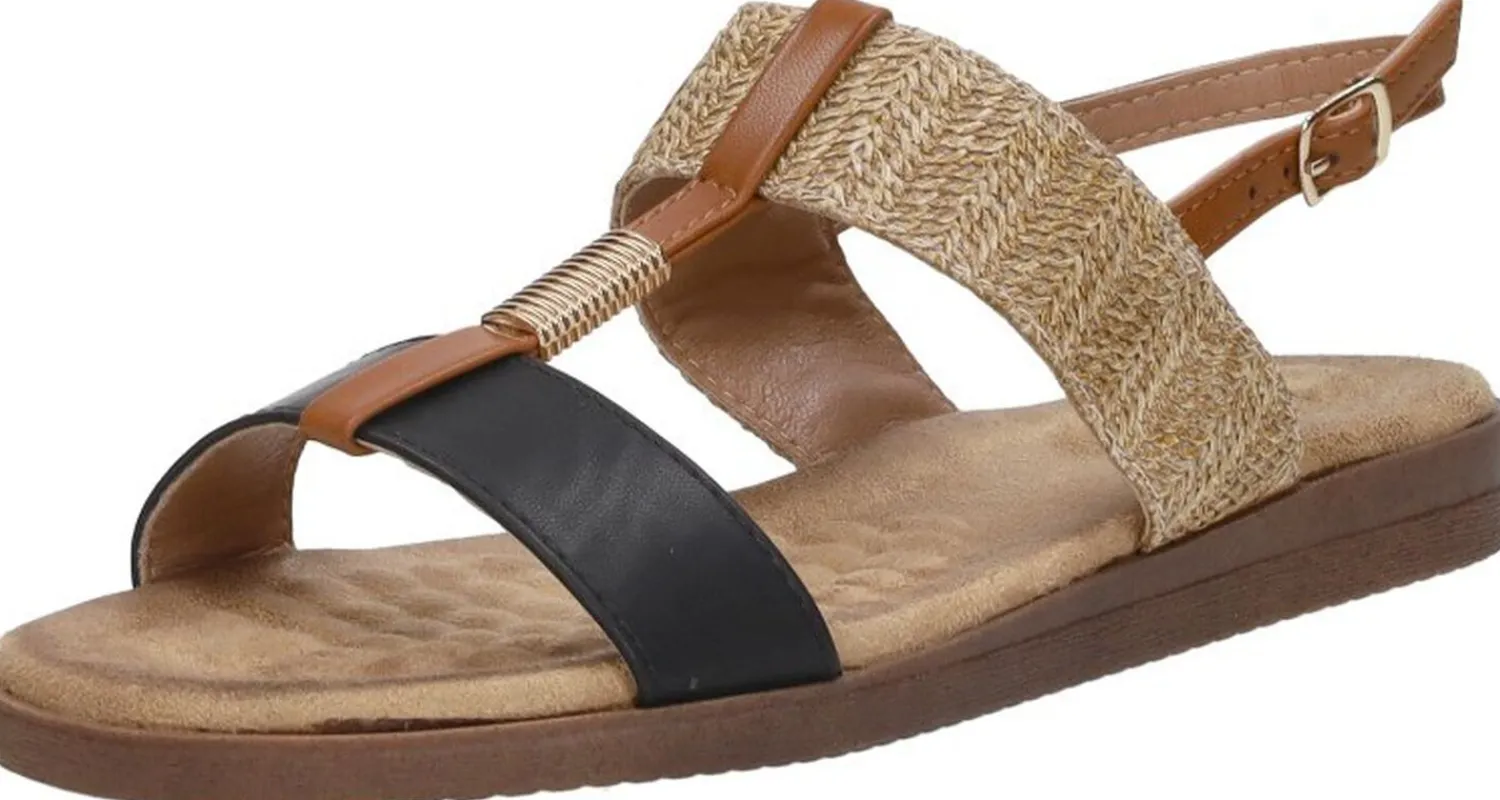 Sub55 Sandalen Plat Zwart New