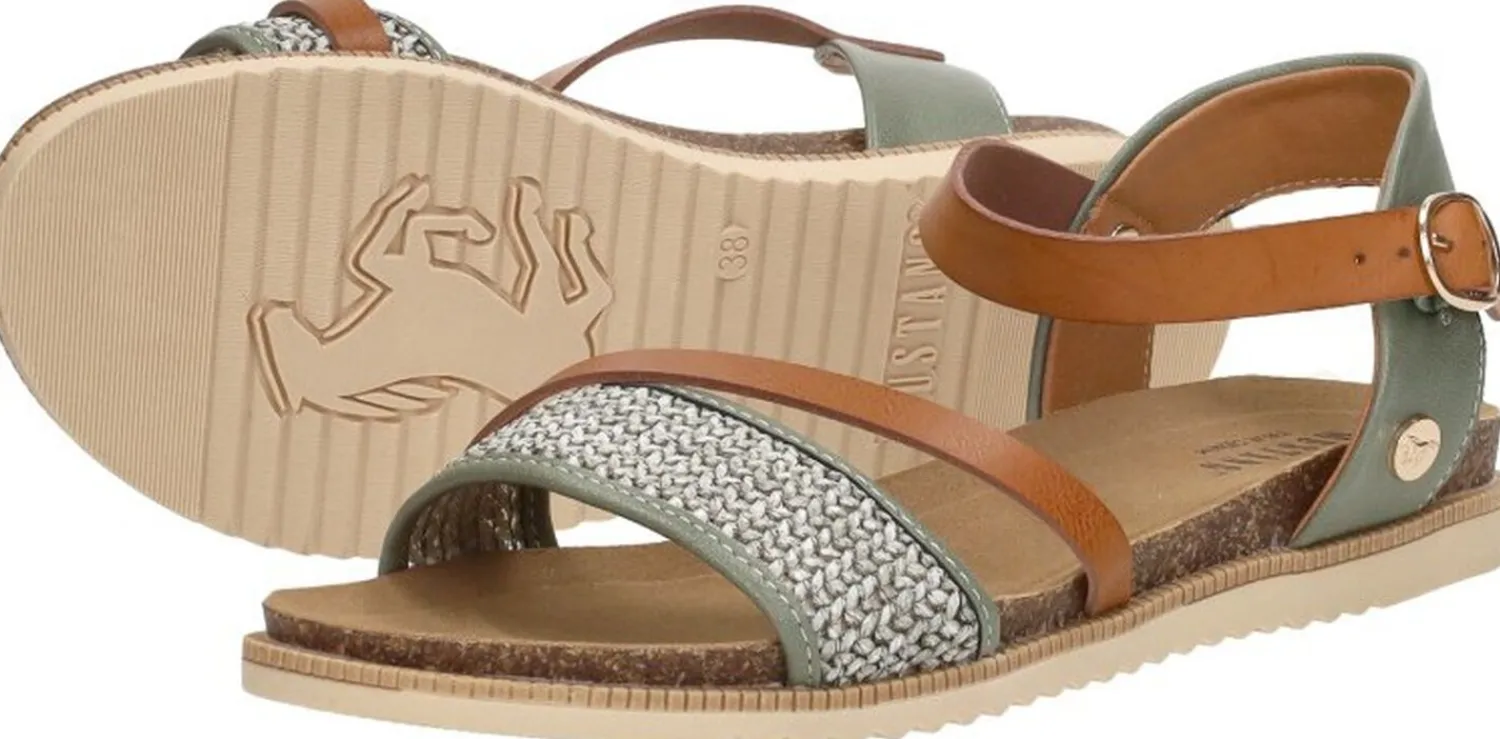 Mustang Sandalen Plat Groen Best