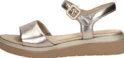 Tamaris Comfort Sandalen Plat Goudkleur Discount