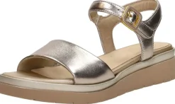 Tamaris Comfort Sandalen Plat Goudkleur Discount