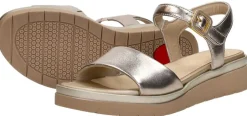 Tamaris Comfort Sandalen Plat Goudkleur Discount