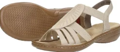 Rieker Sandalen Plat Beige Clearance