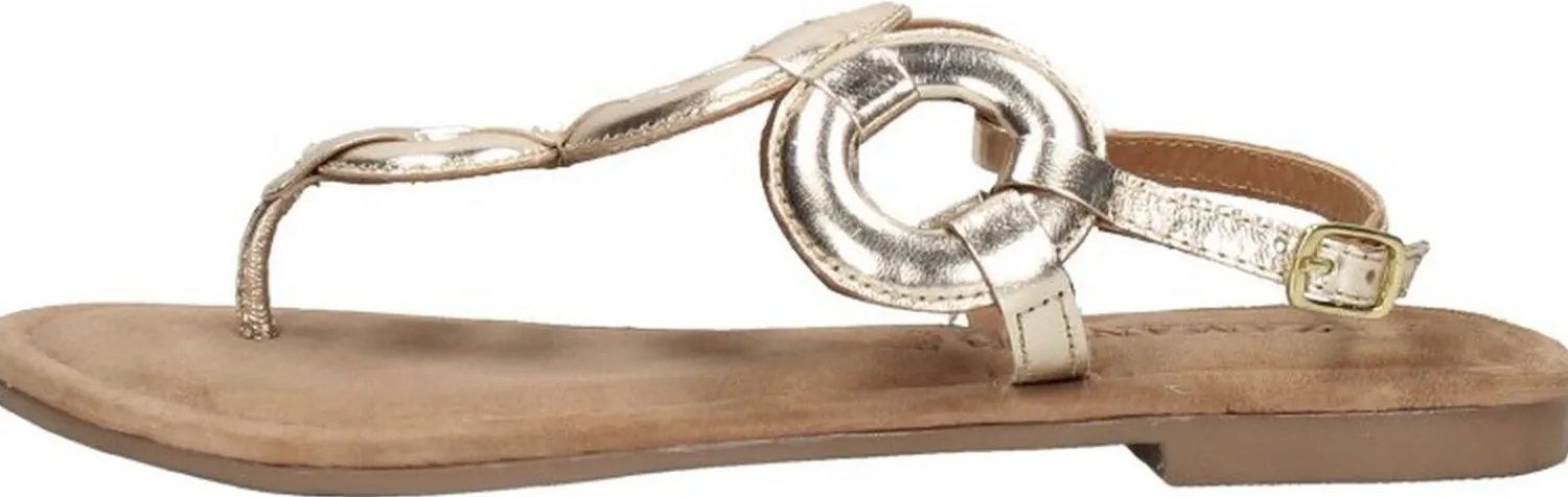 Lazamani Sandalen Plat Goudkleur Sale