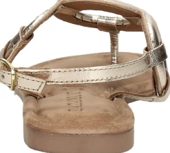 Lazamani Sandalen Plat Goudkleur Sale