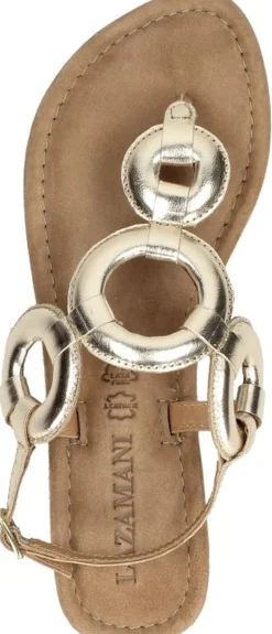 Lazamani Sandalen Plat Goudkleur Sale