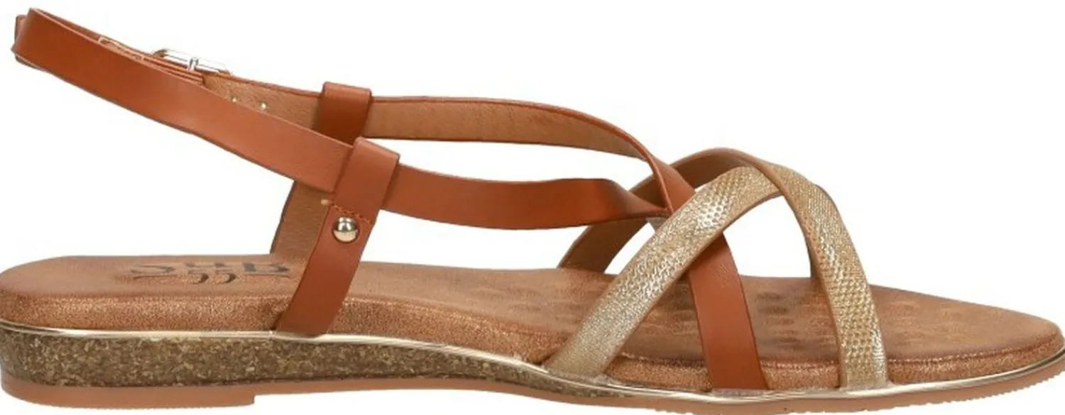 Sub55 Sandalen Plat Cognac New