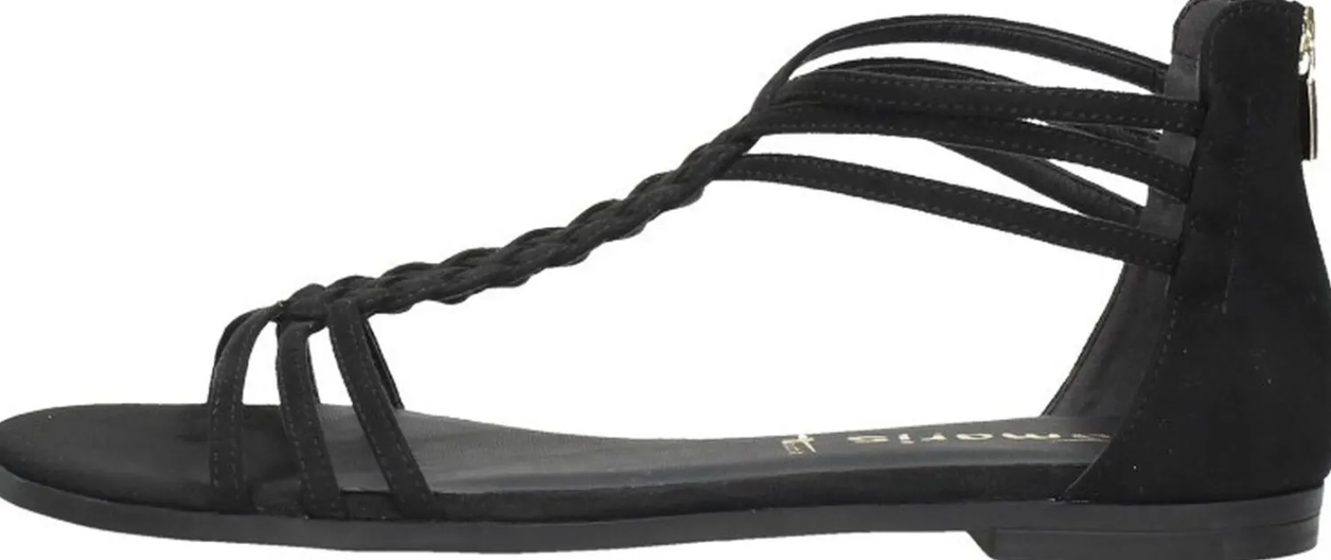 Tamaris Sandalen Plat Zwart Online