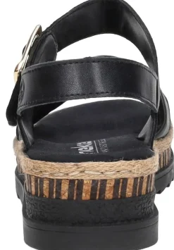 Rieker Sandalen Plat Zwart Best