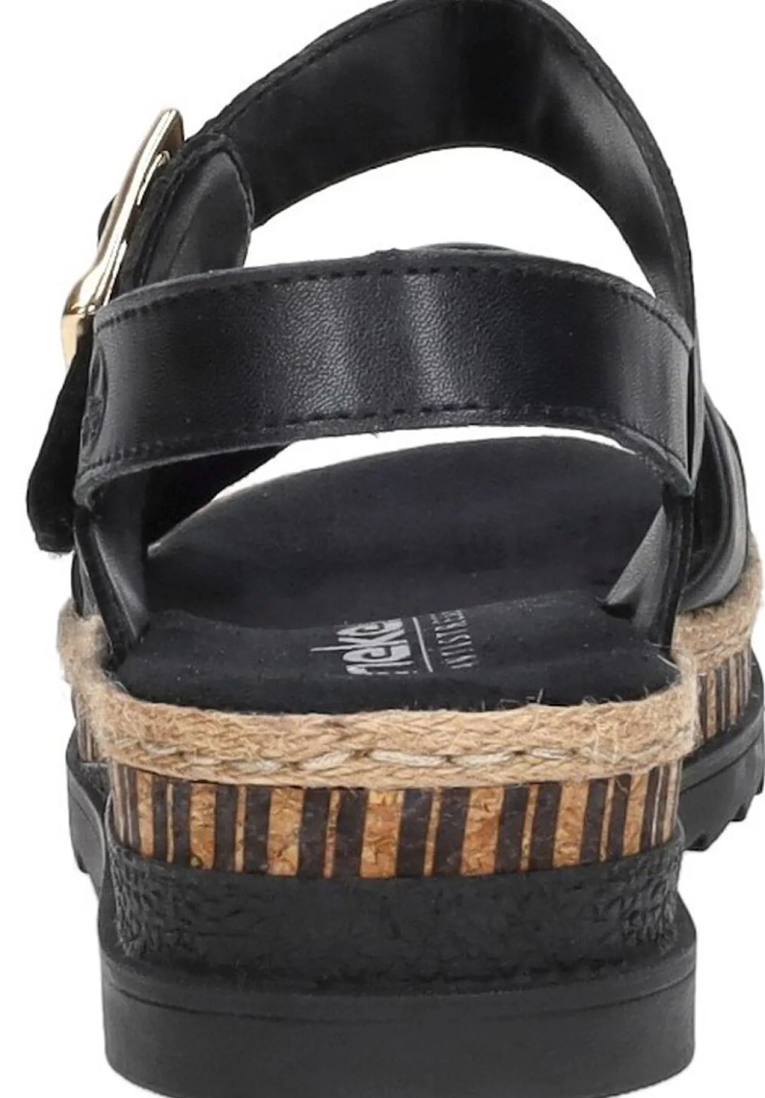 Rieker Sandalen Plat Zwart Best