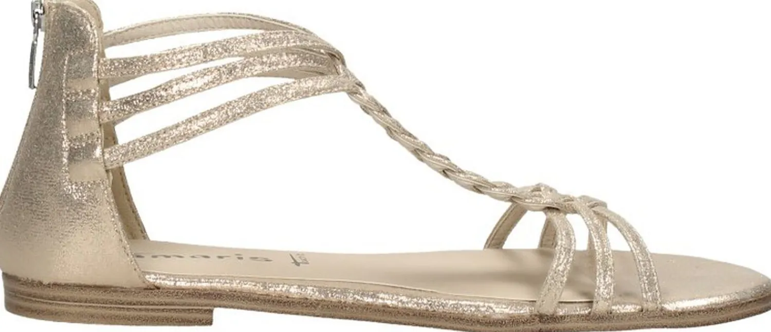 Tamaris Sandalen Plat Goudkleur Outlet