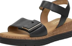 Gabor Sandalen Plat Zwart Discount