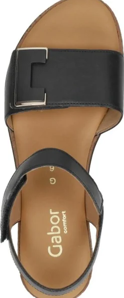 Gabor Sandalen Plat Zwart Discount