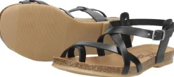 Cosmos Sandalen Plat Zwart Clearance