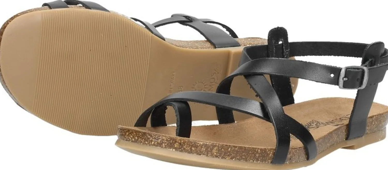 Cosmos Sandalen Plat Zwart Clearance