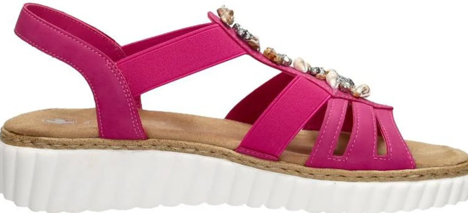 Rieker Sandalen Plat Fuchsia New