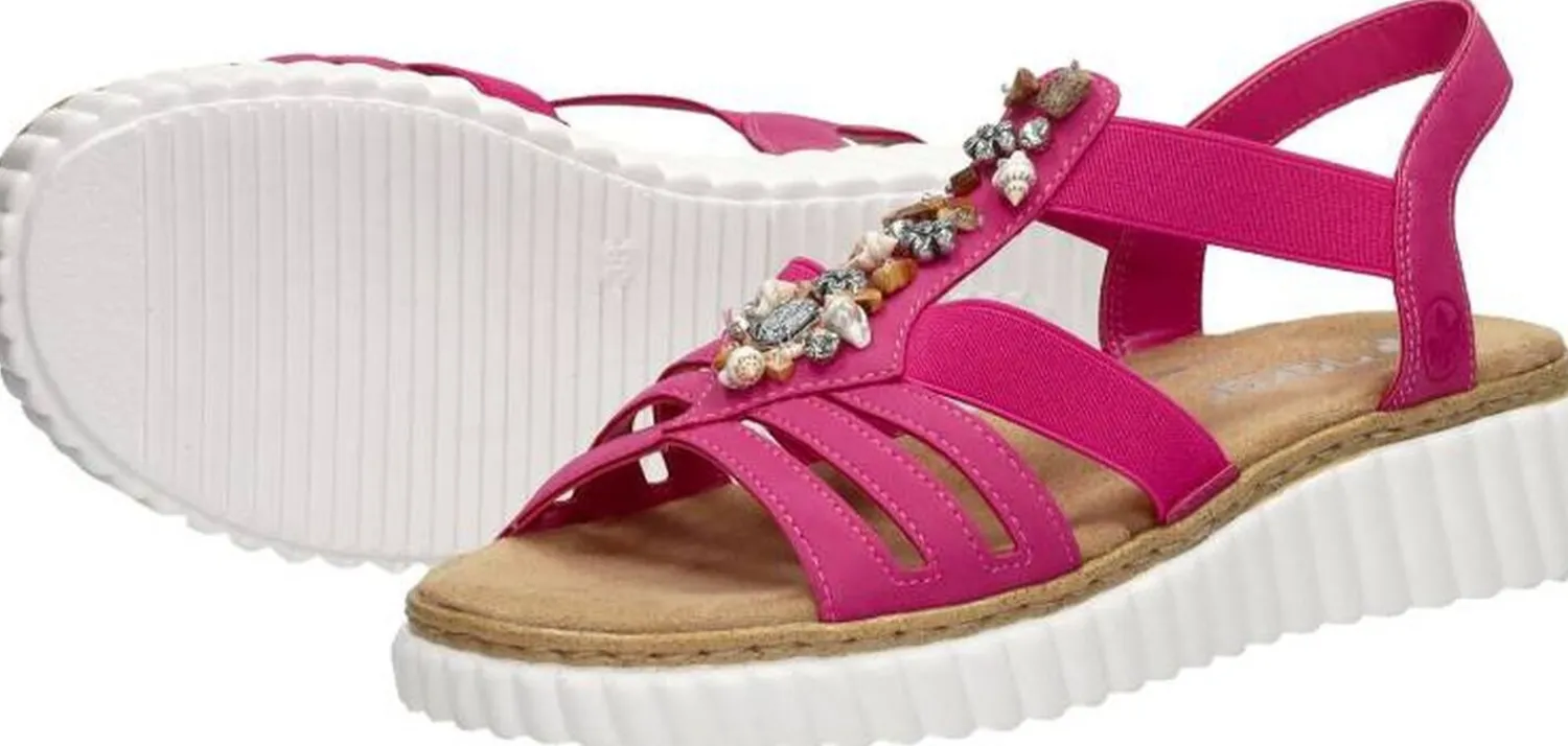Rieker Sandalen Plat Fuchsia New