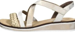 Rieker Sandalen Plat Goudkleur Fashion
