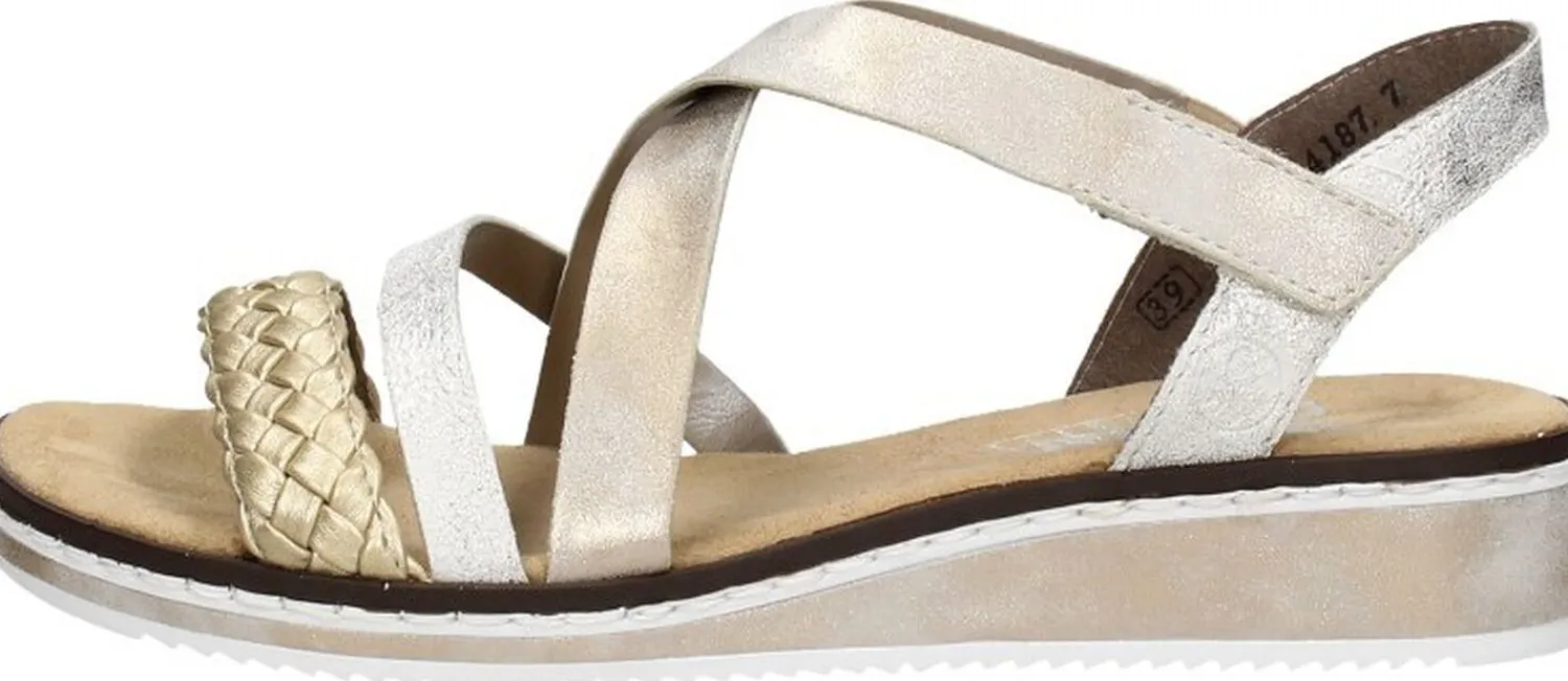 Rieker Sandalen Plat Goudkleur Fashion